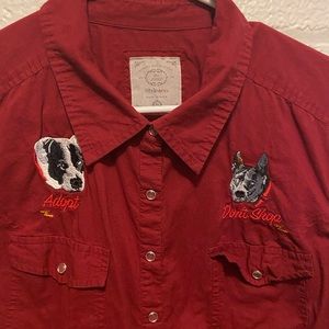 Vintage Adopt Don’t Shop embroidered pearl snap western shirt
